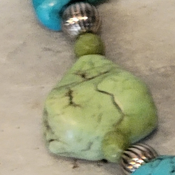 Host Pick Artisan Crafted Sterling Turquoise Jade Necklace 24.5" - Picture 4 of 8